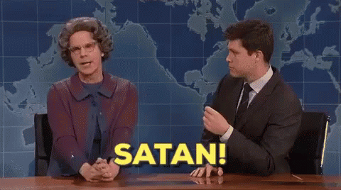 Church Lady Dana Carvey Say Satan GIF