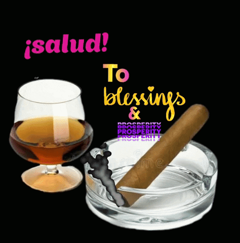 Cigar Ashtray Glass Alcohol with To Blessings Prosperity