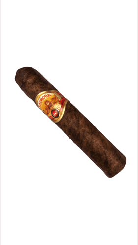 Cigar With Red And Gold Toro Label GIF