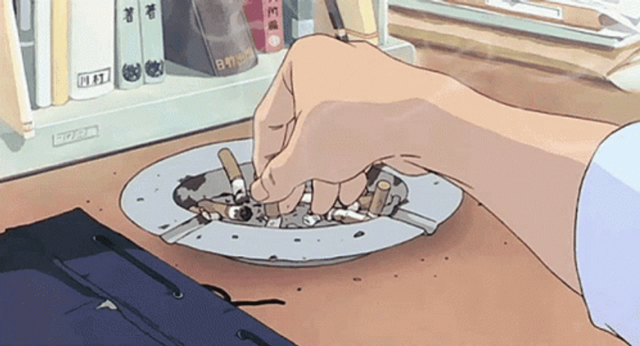 Cigarette Butt Animated Smoke GIF