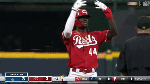 Cincinnati Reds Elly Dela Cruz Hand Signals GIF
