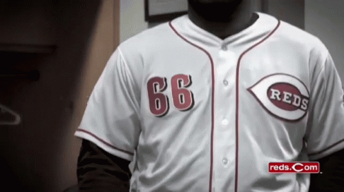 Cincinnati Reds Jersey Number 66 Laughing GIF