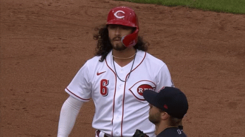Cincinnati Reds Jonathan India Chest Pump GIF