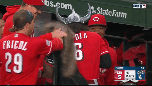 Cincinnati Reds Terry Lee Friedl Head Pat GIF