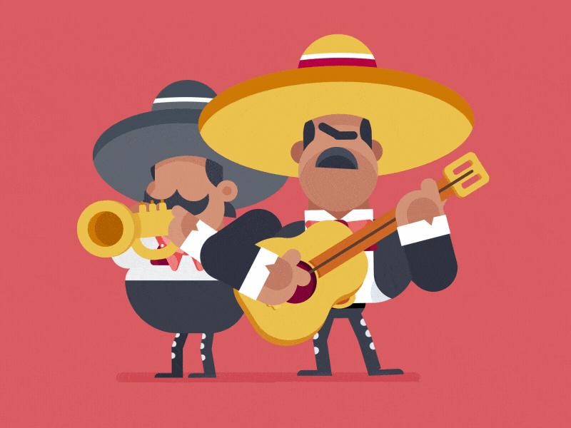 Cinco De Mayo Mariachi Vector Cartoon GIF