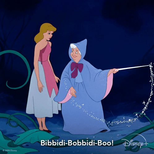 Cinderella and Fairy Godmother Disney Cartoon