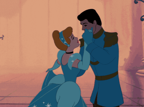 Cinderella and Prince Charming Kissing