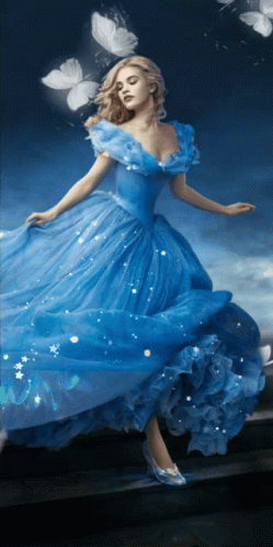Cinderella Butterflies Dress Flowing GIF