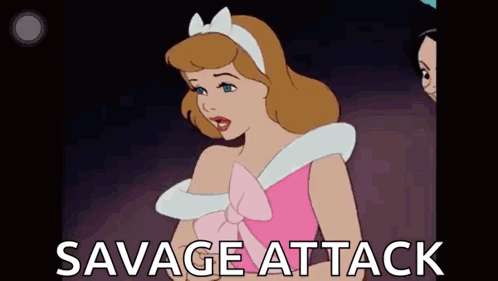 Cinderella in Pink Dress with Savage Attack