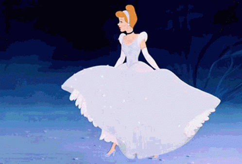 Cinderella Is Dancing On The Ice In A White Dress GIF