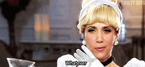 Cinderella Woman Holding Martini Glass Saying Whatever GIF