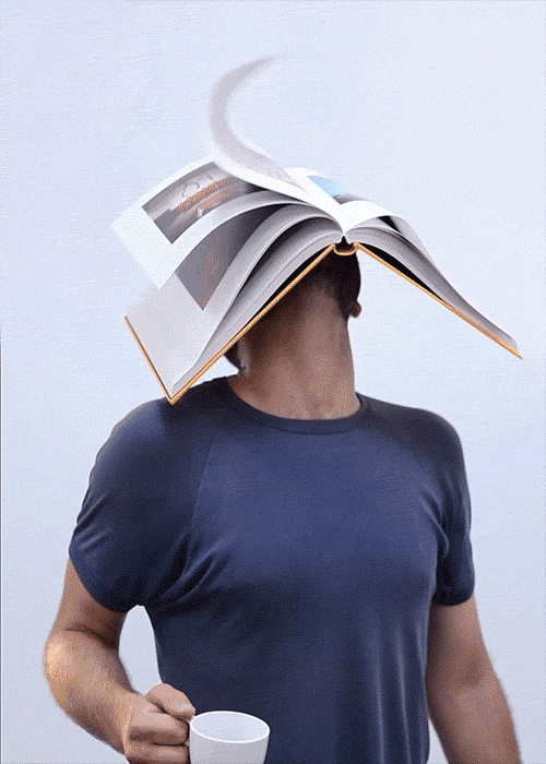 Cinemagraph Man Book Pages GIF