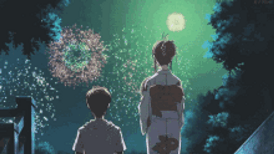 Cinematic Fireworks Anime Film GIF