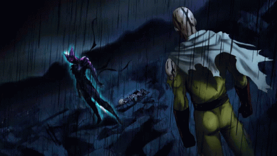 Cinematic Garou Saitama Battle GIF