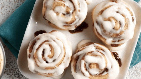 Cinnabon Cinnamon Roll Glazing GIF