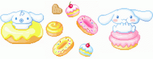 Cinnamoroll Colorful Donuts Hello Kitty GIF