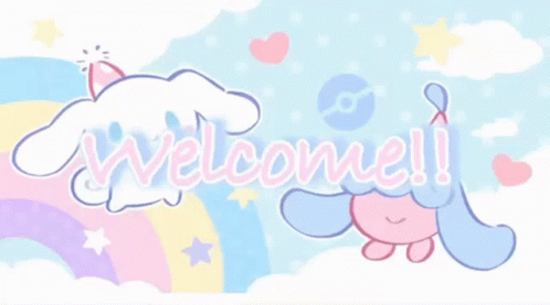 Cinnamoroll Floating In Rainbow Welcome GIF
