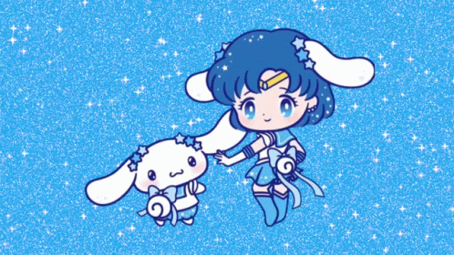 Chubby Cinnamoroll Eternal Sailor Moon Starry Blue Sky GIF