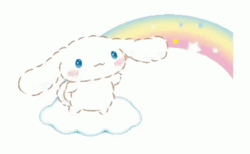 Cinnamoroll Rainbow Animated Sketch GIF