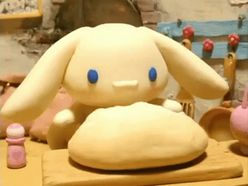 Cinnamoroll Kneading Dough Clay Animation GIF