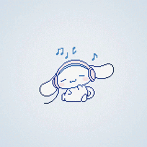Cinnamoroll Wears Headset Listening To Music GIF