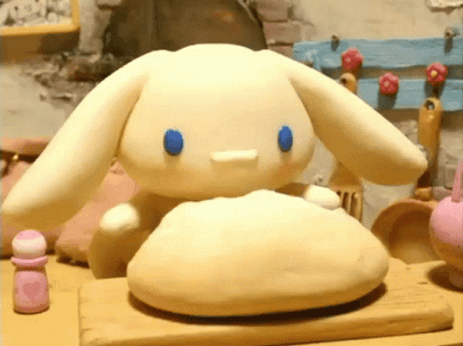 Cinnamoroll Kneading Dough Clay Animation GIF