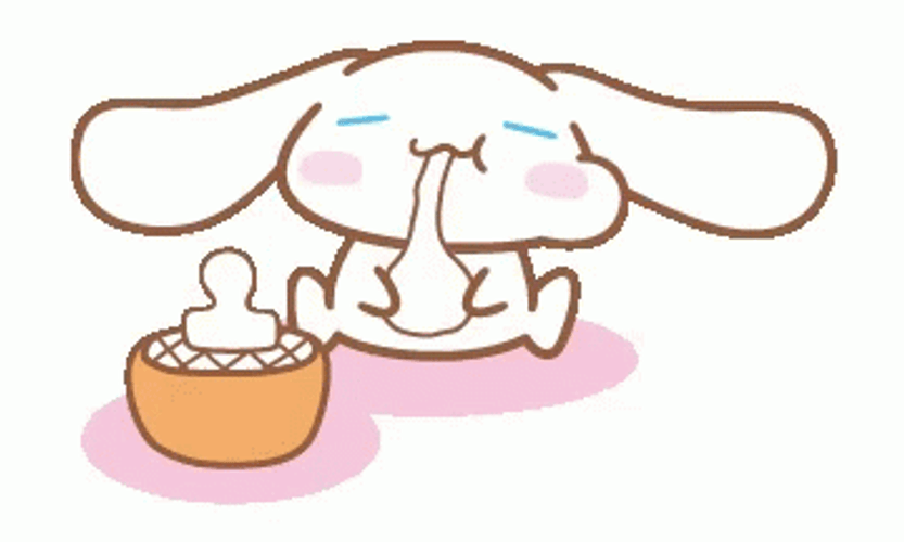 Cinnamoroll Sipping Milk Cupcake GIF