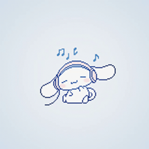Cinnamoroll Wears Headset Listening To Music GIF