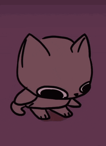 Circle-Eyed Cartoon Cat GIF