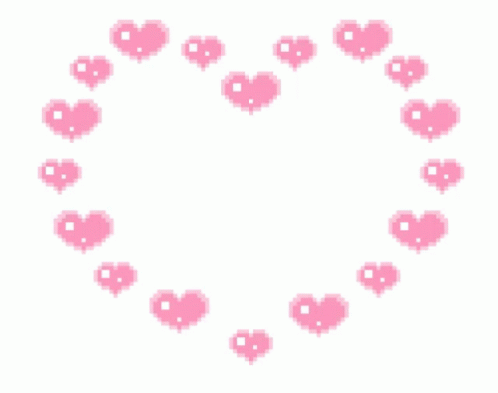 Circle of Pink Hearts in Heart Shape