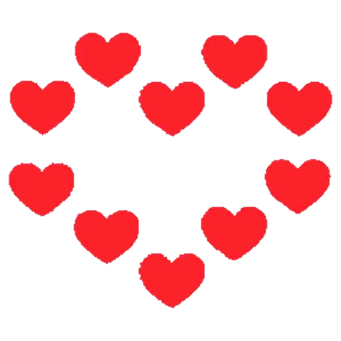 Circle Of Red Hearts