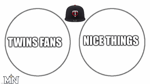Circles Saying Twins Fans and Nice Things