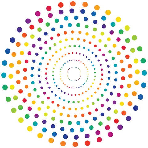 Circling Dots Colorful Optical Illusion GIF