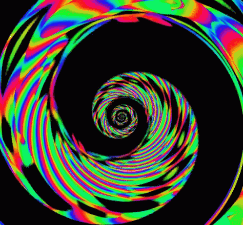 Circular Fractal Flashing Colors GIF