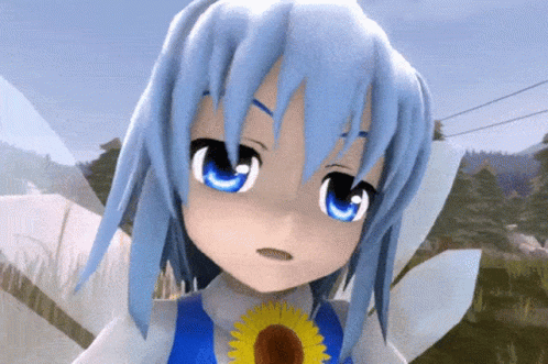 Cirno Doing The Rock Eyebrow Meme GIF