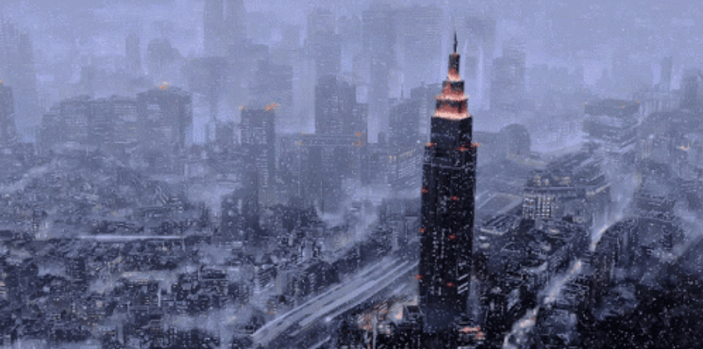 City Covered With Snow GIF