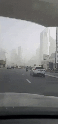 City Driving Dust Storm Event GIF