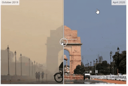 City in October and April 2020