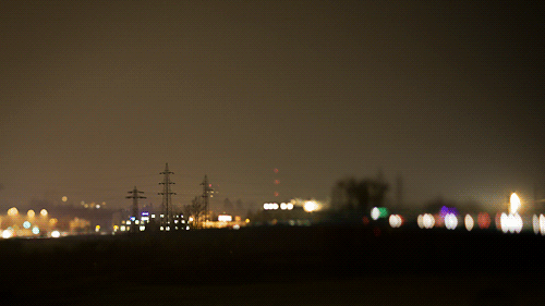 City Lights On Foggy Night GIF