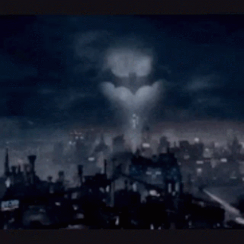 City Painting With Batman Logo