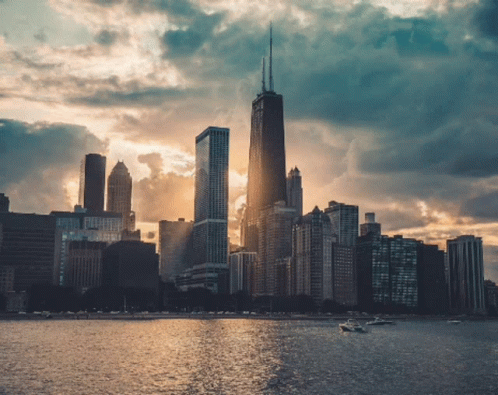 City Skyline With Boats in Water