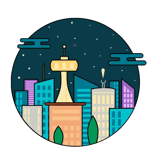 City Skyline with Tower