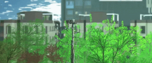 City With Trees And Buildings GIF
