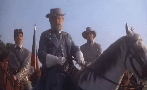 Civil War Soldiers Ride Horses GIF