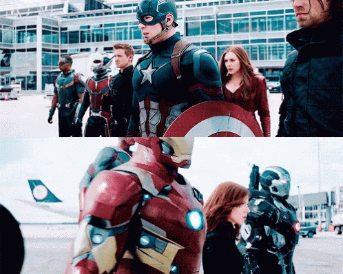 Civil War Two Groups Line Up GIF
