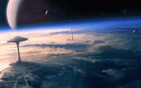 Civilization Beyond Earth Near Planet With Moon GIF