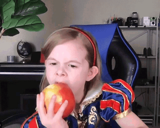 Claire Crosby Eating Apple GIF