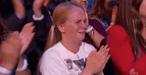 Clapping And Crying Happy Fan GIF