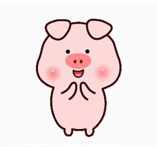 Clapping Pig Animation GIF