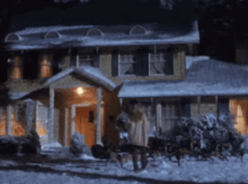 Clark Griswold Christmas Lights House GIF